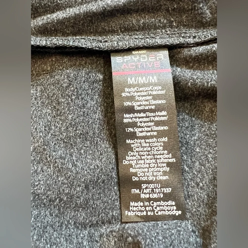 Spyder Active women’s Long Sleeve Performance‎ Top Black Heather size medium